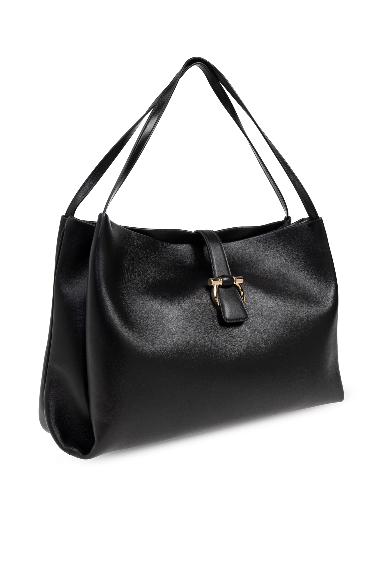 【送料&関税込】Ferragamo Grape Leather Large Shopping Bag Ferragamo Grape Leather Large Shopping Bag in Black | Lyst